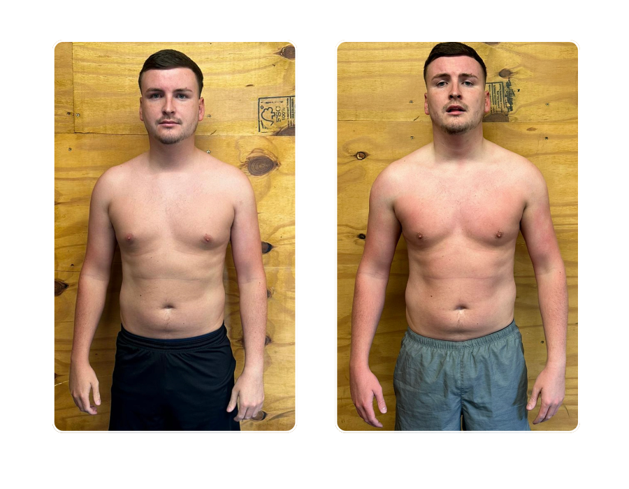 Young male member front view transformation