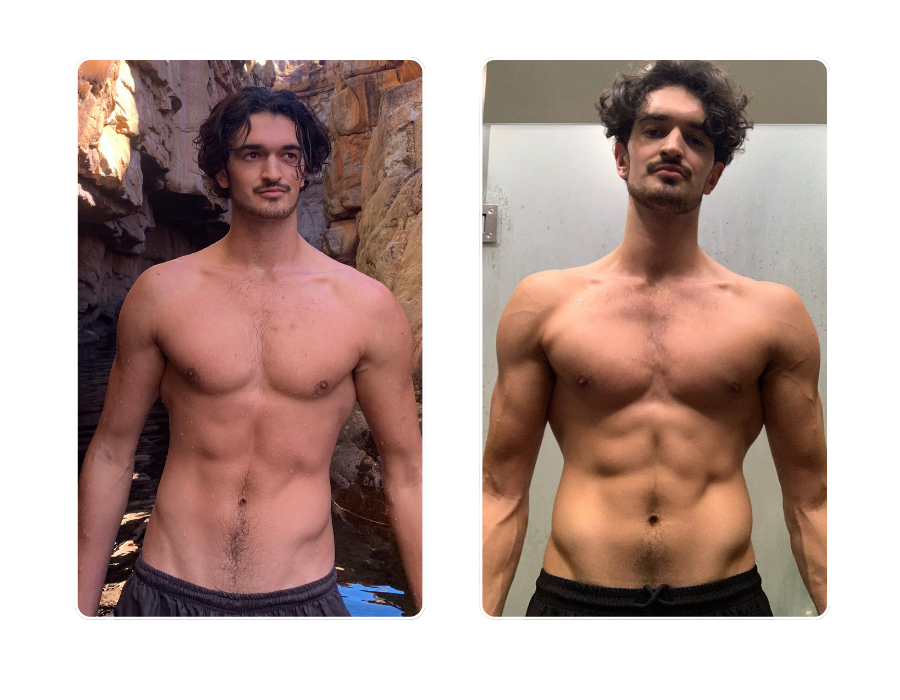 Athletic male member showing defined physique