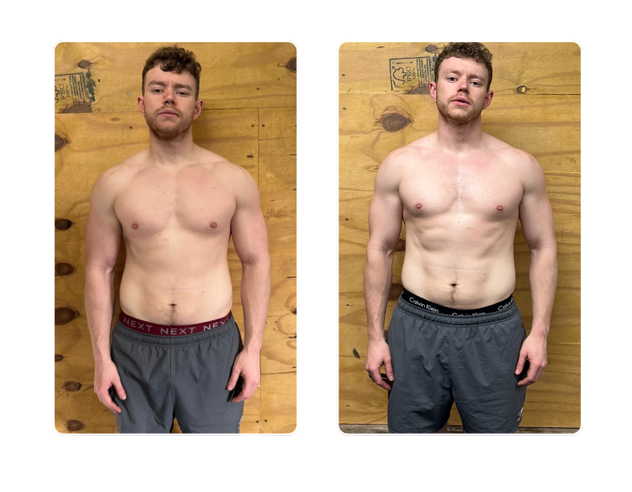 Male member showing lean muscle gains